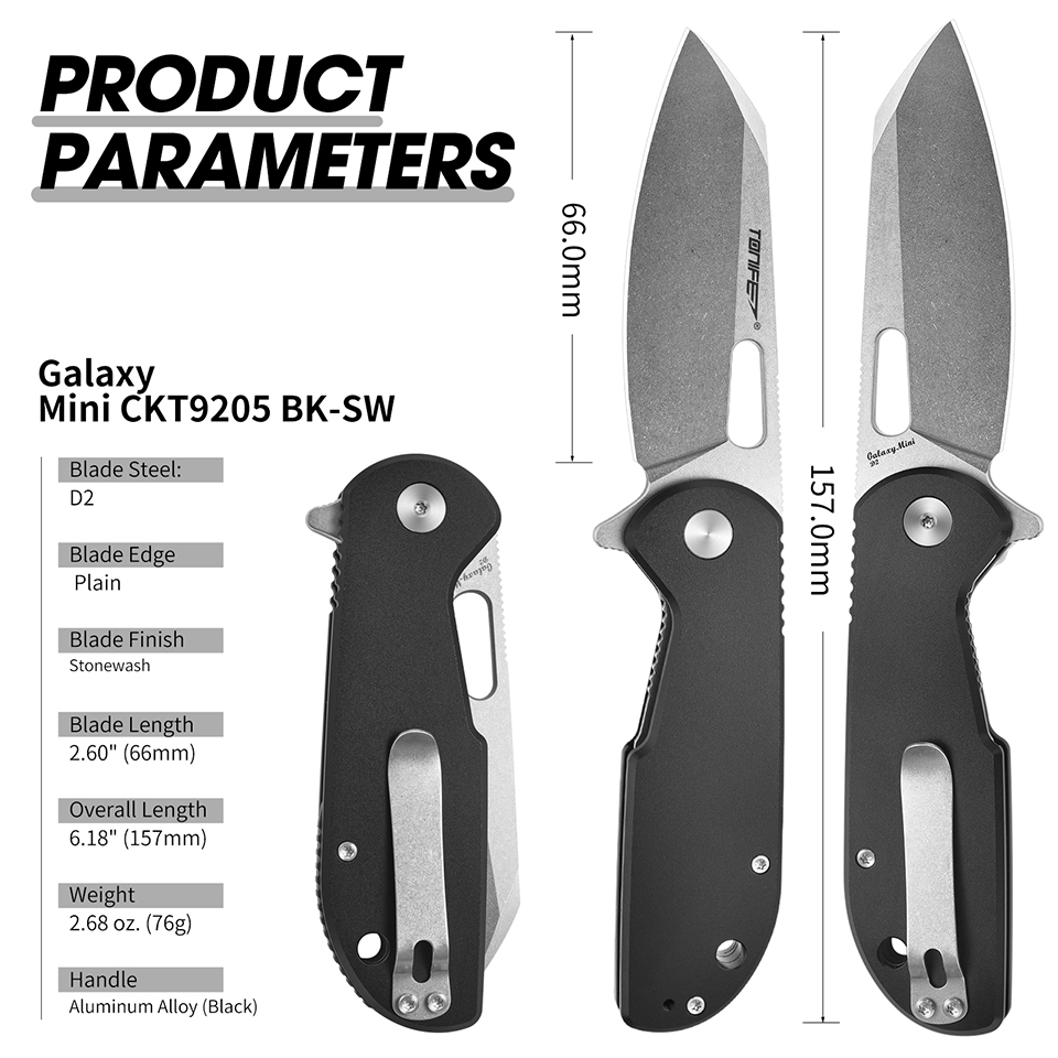 Edc Concealed Carry Knife - TONIFE Galaxy Mini CKT9205 Folding Knife