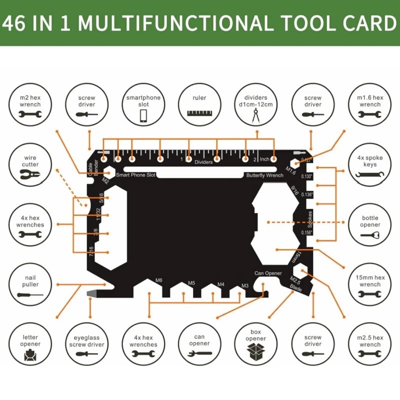 Multi Tool 46 in 1 Credit Card - Multitool Credit Card 评论和价格