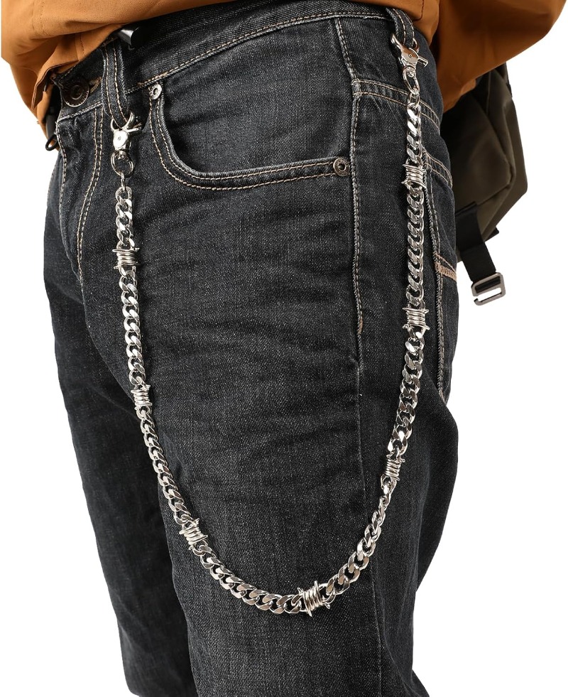 Biker Wallet Chain for Men Boy - Wallet Slim Titanium 评论和价格