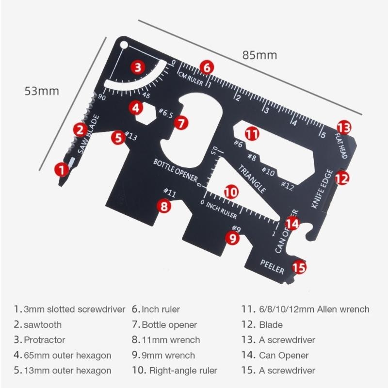 Portable 15 in 1 Survival Card - Multitool Credit Card 评论和价格
